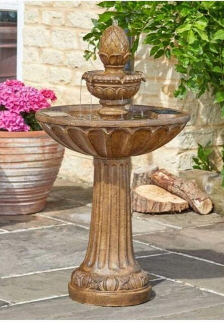 Solar Water Fountain Outdoor Decoration Large Cascade Feature Tiered