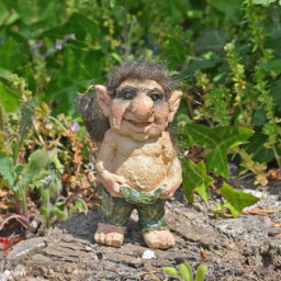Troll Holding Pants Sculpture Small Figurine Indoor Outdoor Garden
