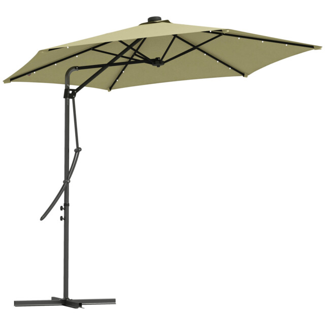 Cantilever Parasol Umbrella Beige 290x260cm Steel Polyester With Solar