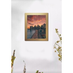 "(set Of 12) Gold Wooden Photo Frames 8 X 10"" Wall Hang Portrait"