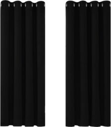 Deconovo Blackout Curtains Bedroom Super Soft Thermal W46 X L54, Black