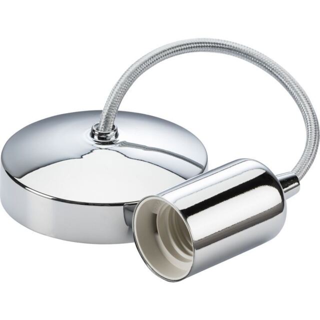 "Knightsbridge 6"" E27 Contemporary Pendant Set - Polished Chrome -"