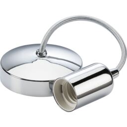 "Knightsbridge 6"" E27 Contemporary Pendant Set - Polished Chrome -"
