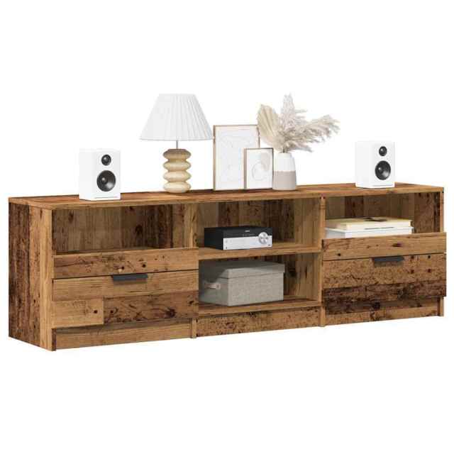 Tv Cabinet Old Wood 150x33.5x45 Cm Engineered Wood Vidaxl