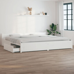 Bed Frame Solid Pinewood White 4ft Small Double 120x190cm With 4