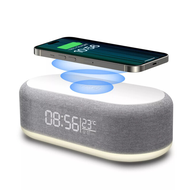 Digital Alarm Clock Charging Station 15w Wireless Fast Charger