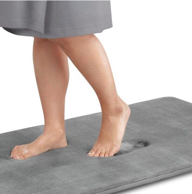 Bath Mat For Bathroom - Non Slip, Absorbent, Velvet, Memory Foam Rug -