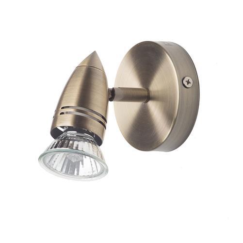 Litecraft Bullet Spotlight Antique Brass Wall Or Ceiling Gu10 1 Light