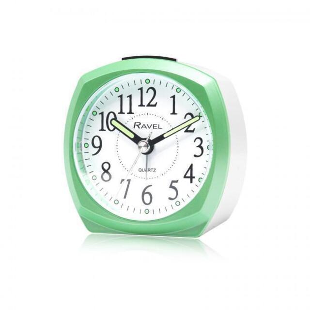 Ravel Front Colour Pop Beep Quartz Alarm Clock Green Rc047.11