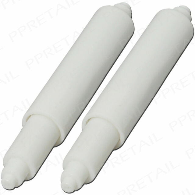 2x Replacement Toilet Roll Holders Standard Size White Spindle Spring