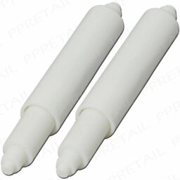 2x Replacement Toilet Roll Holders Standard Size White Spindle Spring