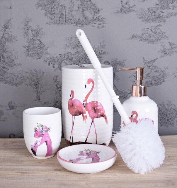 Flamingo Bathroom Set Brush Set Toilet Set Soap Dispenser Toilet Brush