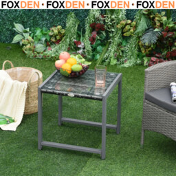 Patio Rattan Side Table Outdoor Wicker Coffee Table 50l X 49.5w X 50h