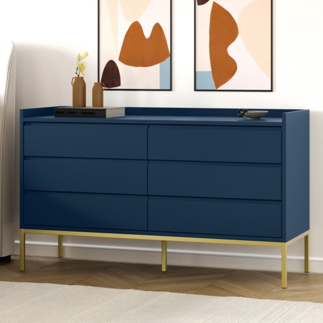 when does the navy switch to dress blues Simmenfort - Navy Blue - Six Drawer Dresser