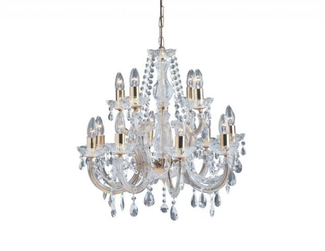 Ceiling Light Brass Marie Therese 12 Polished Searchlight 699-12