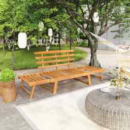 Garden Bench 2-in-1 190 Cm Solid Acacia Wood Vidaxl