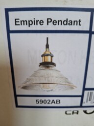 Firstlight Empire 25cm Pendant Light Clear Fluted In Antique Brass