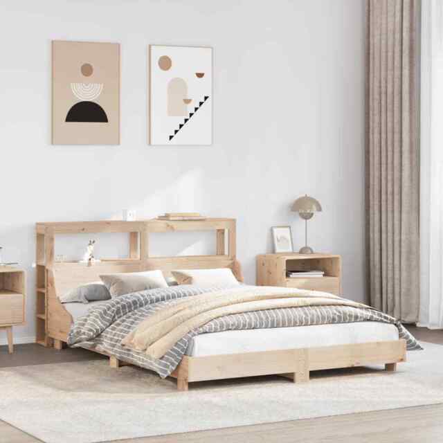 Bed Frame With Headboard 160x200 Cm Solid Wood Pine Vidaxl