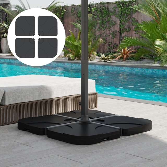 4 Pieces Parasol Base Stand Weights For Banana Hanging Cantilever