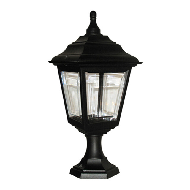 Outdoor Ip44 1 Bulb Wall Ground Pedestal Lamp Light Black Led E27 100w