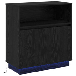 Led Sideboard With Led Strip Lights With Door Engineered Wood Storage