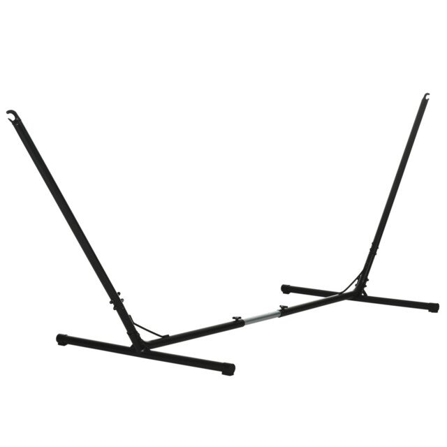 Hammock Stand Powdercoated Steel Black Adjustable 313-388cm 109x116cm