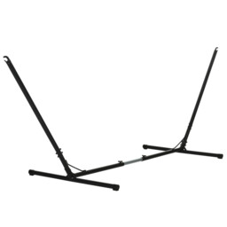 Hammock Stand Powdercoated Steel Black Adjustable 313-388cm 109x116cm