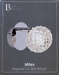 Bnib Miles Integrated Cut Glass Led Wall Light - By Light Boutique