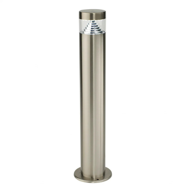 Outdoor Light Silver Pyramid Post Top Bollard Ip44 Stainless Steel Led