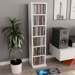 Cd Cabinet White 21x20x88 Cm Engineered Wood Vidaxl