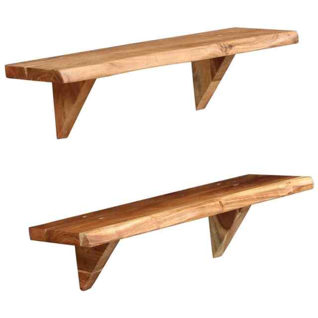 Wall Shelves 2 Pcs 60x20x16 Cm Solid Acacia Wood Vidaxl