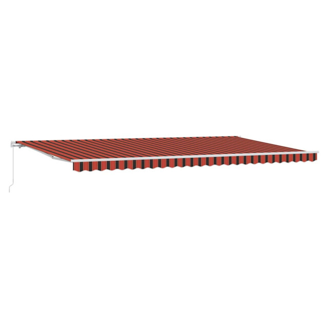 Retractable Awning 600x350cm Orange Brown Polyester Aluminium Manual