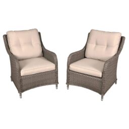 Dellonda Chester Rattan Wicker Outdoor Lounge Chairs With Cushion,