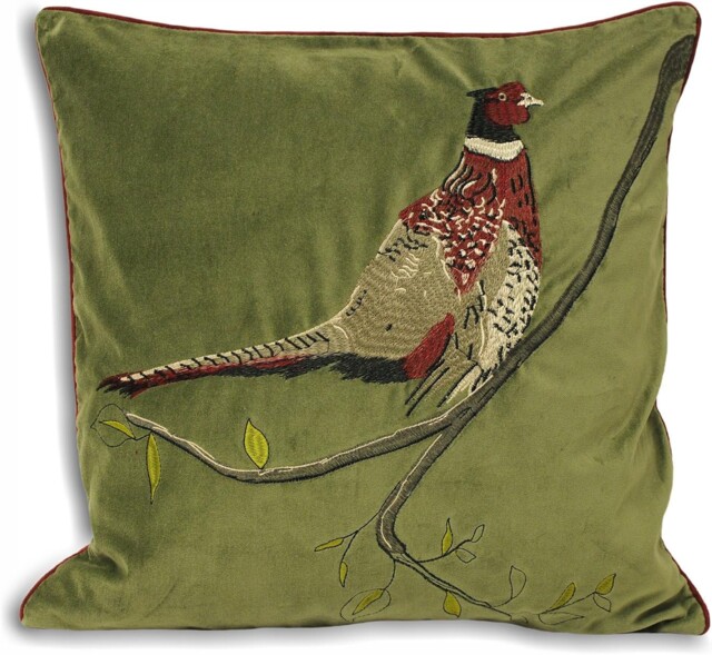 Riva Home Hunter Velvet Cushion Cover, Green, 45 X 45cm