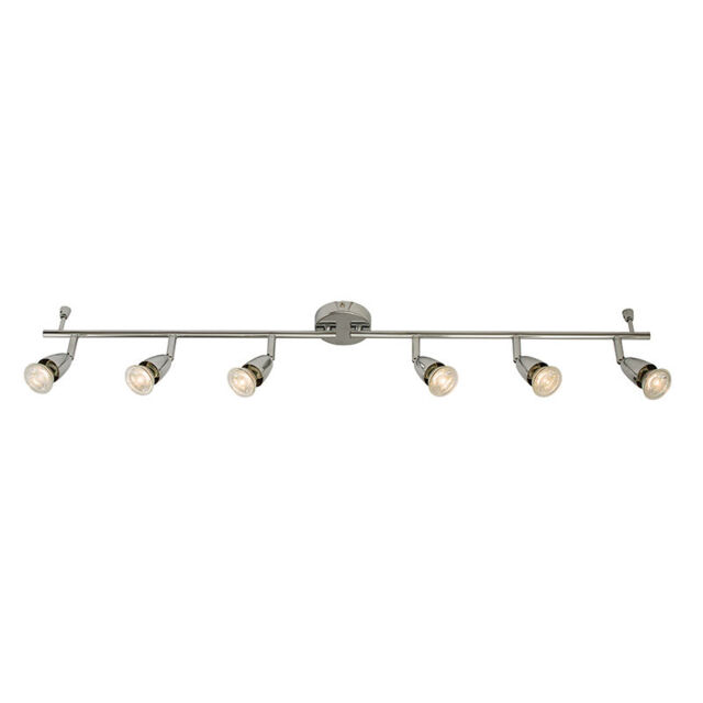 Polished Chrome 6 Way Gu10 Spotlight Ceiling Spot Bar Light Led
