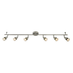 Polished Chrome 6 Way Gu10 Spotlight Ceiling Spot Bar Light Led