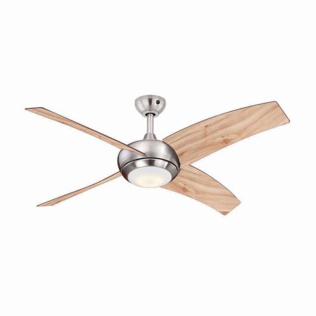 Led Light Ceiling Fan With Remote Control Borealis Nickel Pine 122 Cm