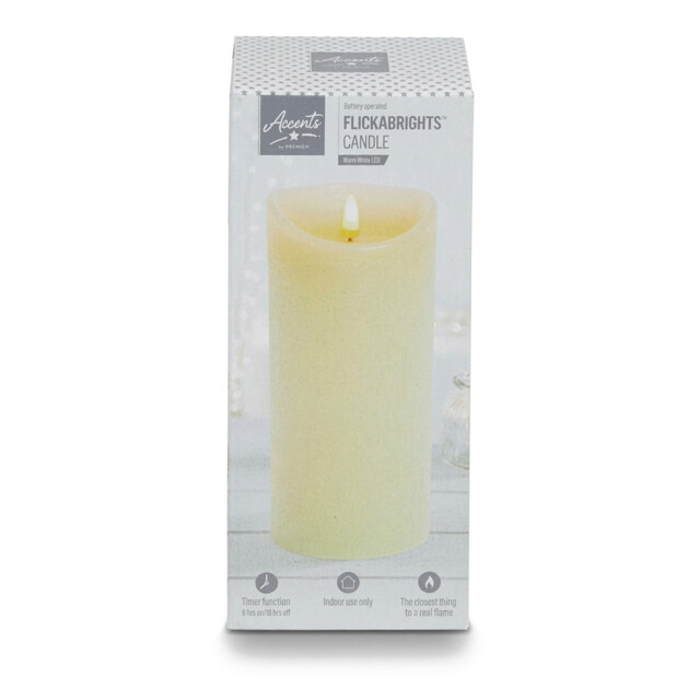 Premier Textured Candle With Timer Xxl Xl M Cream Decorative Led