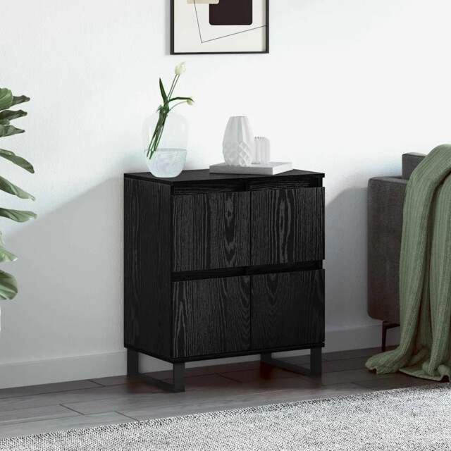 Sideboard Black 60 X 35 X 70 Cm Engineered Wood Vidaxl