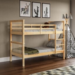 Bunk Bed Triple Sleeper Cabin Loft Bed Solid Wood Frame Desk Kids