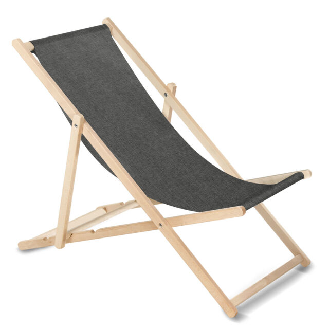 Deck Chair Greenblue Adjustable Beechwood Gb183m Melange Black