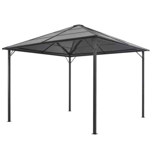 Gazebo With Roof Aluminium 3x3 M Black Vidaxl