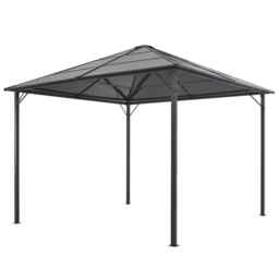 Gazebo With Roof Aluminium 3x3 M Black Vidaxl