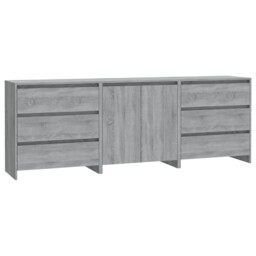 Sideboard 3 Piece Buffet Cabinet Cupboard Highboard Engineered Wood