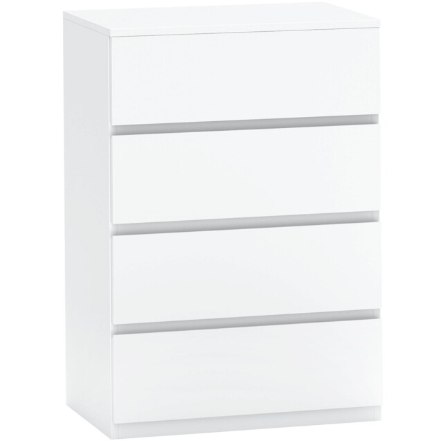 Homcom Bedroom Chest Of Drawers, 4 Drawers Dresser, Drawer Unit, White