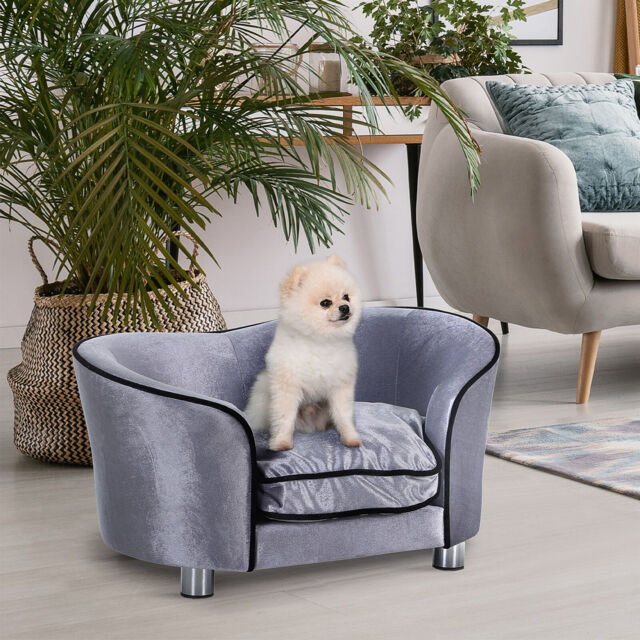 Dog Sofa Pet Chair Kitten Puppy Couch For Miniature Dog W/ Soft