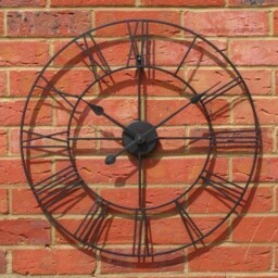 60cm Roman Metal Clock Black