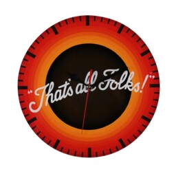 "Warner Bros Looney Tunes ""that's All Folks"" Glass Clock - 30cm I Home"