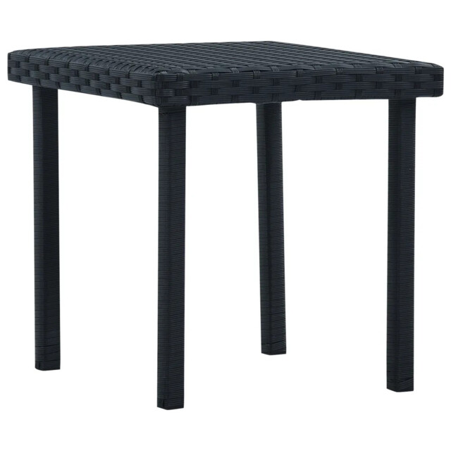 Garden Tea Table Black 40x40x40 Cm Poly Rattan Vidaxl