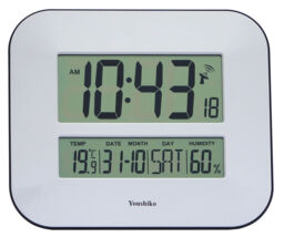 Radio Controlled Wall Clock With Temperature And Humidity Display
